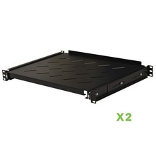 2 pack - Sliding Rack Vented Server Shelf 1U 19