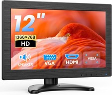 12-inch Small Monitor 1366x768 HD Mini LED Screen HDMI VGA Inputs Video Monitors picture