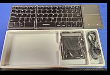 Samsers Foldable Wireless Bluetooth Keyboard w/ Touchpad Portable Open Box New picture