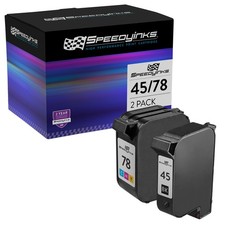 SPEEDYINKS 2PK Replacements for HP 45 / 51645A & 78 / C6578D Ink Cartridges picture