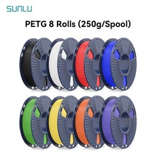 SUNLU PETG 3D Printer Filament 250g*8 1.75±0.02mm 1KG High Toughness Multicolor picture