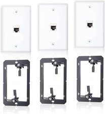 3 PCS CAT7 Ethernet Wall Plate 1 Port RJ45 Keystone Jack Female To Female picture