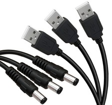 SIOCEN 3-Pack 6ft USB 2.0 Type A Male to DC 5.5 x 2.1mm 5V 6ft, 6ft-Black picture