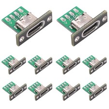 Teansic 10PCS Type C Female Socket Converter C with black baffle, Black picture