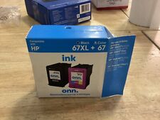 ONN 67xl Black and 67 Tri-Color Ink Cartridges EXP: 10/2024-12/2024 picture