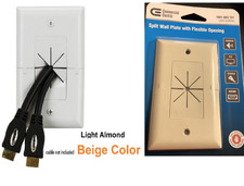 Split Wall Plate With Flexible Opening Almond-Beige Qty 1 NEW picture