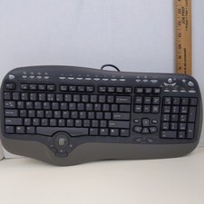Microsoft Office Keyboard PS2 Wired Multimedia Ergonomic PC Wheel Not Working  picture