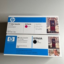 Lot of 2 Genuine HP Color LaserJet Toner Cartridges OEM HP Q3960A Q3963A Black picture