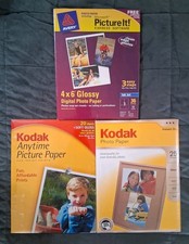 3 PACKS OF PHOTO PAPER 57 SHEETS AVERY 4X6 GLOSSY KODAK GLOSS/SOFT GLOSS NEW picture