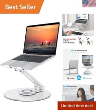 360° Rotatable Aluminum Laptop Stand - Portable & Ergonomic Riser for Up to 16