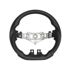 Full Leather Steering Wheel, D-shaped Perfoated Leather Grip Steering Wheel F... picture