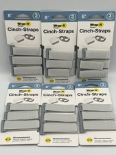 6 packs Wrap-It 8” Cinch-Straps for Cables - 3 per pack x 6 (18 total) Gray NEW picture
