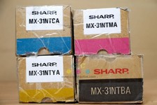 4 Genuine Sharp MX2600N/MX3100N Cyan, Mag, Yellow & Black Toners MX-31NT CMYK picture