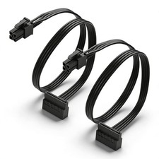 SinLoon ATX 4-Pin to SATA 15-Pin Power Adapter Cable 40cm 2 Pack Japan Import picture
