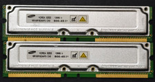 256MB Samsung 2 X 128MB PC-800 Non ECC 800Mhz RAMBUS RIMM RDRAM MR16R1624AF0-CK8 picture