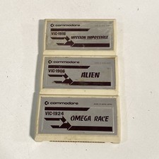 Alien Omega Race Mission Impossible 3 Game Lot Commodore VIC-20 Cartridges picture