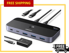 UGREEN USB C Switch 2 Computers Share 4 USBs 3.2 with 2 USB C-C Cable & Remote picture