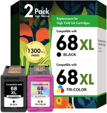 68 6155e 6555e 68XL 68e Ink Cartridges Black Color Combo Pack for HP68 Ink 68 XL picture