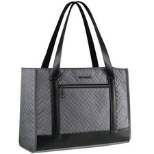Laptop Tote Bag For Women 16 Inch Quilted Grey Handbag Computer Briefcase picture