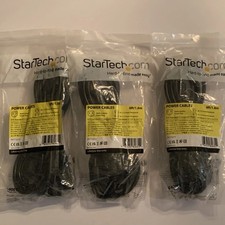 LOT of 3 x StarTech 6ft Y Power Cable NEMA 5-15P to 2x C13 Black PXT101Y picture