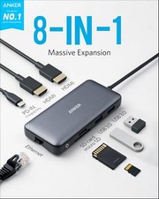 Anker Laptop Docking Station 8-in-1 USB-C Media Hub 4K Dual HDMI Monitor 100W PD picture