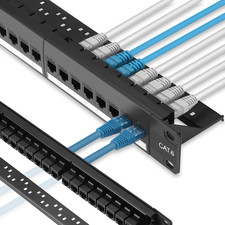 Patch Panel 24 Port Cat6 with Inline Keystone 10G Support, Pass-Thru Coupler picture