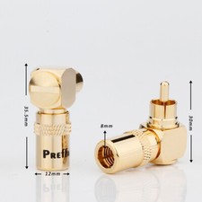 4PCS RCA Male Plug Audio Video Connector Soldering Gold Plated Right Angle Plug picture