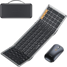 ProtoArc XKM01 Full-Size Foldable Keyboard Mouse Combo for Travel, Gray | 105-ke picture