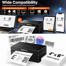 RONGTA RP425 Bluetooth Thermal Shipping Label Printer 4x6 USB Wireless picture