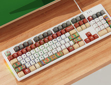 Korean Dancheong Mechanical Wired Keyboard Traditional Palace Design USB picture
