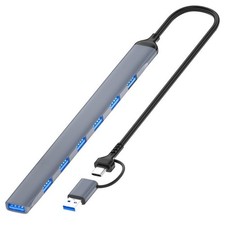 Concentrador multifuncional 7 en 1 ADS-303D USB + Tipo-C a USB 3.0 + 6x USB 2.0 picture