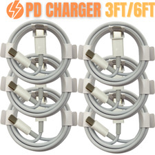 6-Pack 3/6Ft PD Fast Charger Cord USB-C to iPhone Cable For iPhone 14 13 12 11 8 picture