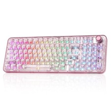 YUNZII X98 Clear Wireless Mechanical Keyboard with Knob (Pink, Snow Switch) picture