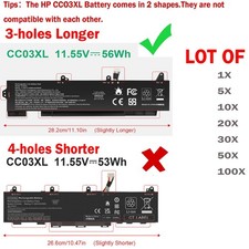 ✅LOT CC03XL BATTERY FOR HP ELITEBOOK 850 G7 G8,855 G7 G8 L77991-005 56WH-3 Holes picture