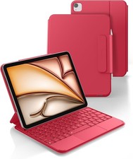 Dexnor iPad Air 11 M4 M3 M2 Pro 11 Keyboard Case Trackpad Ultra-Thin, Rose Red picture