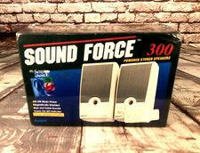 Sound Force 300 Powered Stereo Speakers BRAND NEW 1994 NOS Vintage picture