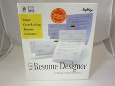 SoftKey Key Resume Designer (PC, 1996) Windows 95 and 3.1 - Factory Sealed & New picture