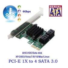 PCIe PCI Express to 6G SATA3.0 4-Port SATA III Expansion Controller Card Adapter picture