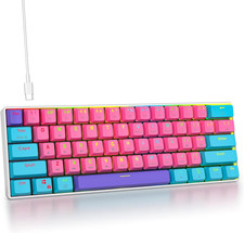 60% Mechanical Gaming Keyboard, Red Switch, RGB Backlit, 61 Keys Compact Wired picture
