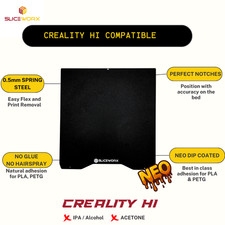 SLICEWORX FlexDipped Plate Textured Spring Steel  280mm x 265mm  for Creality Hi picture