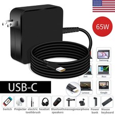 65W Charger USB C Laptop Charger for Lenovo ThinkPad Yoga Chromebook Steam Deck picture