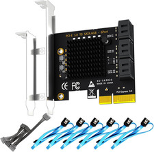 SA3026-C 6-Port Pcie X4 SATA Expansion Card with SATA and Power Cables, Compatib picture