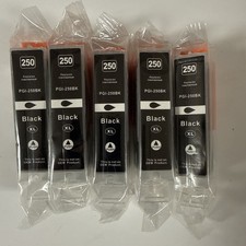 PGI-250BK • Black Ink Cartridges For Canon Printers Arthur Imaging Lot Of 5 NEW picture