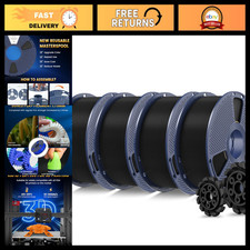 High-Quality PLA+ 3D Printer Filament Black - 4-Pack (4KG) for Superior Printing picture