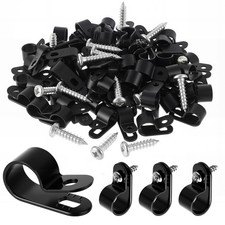 100 Pcs Rope Light Clips - P-Style Cable Mounting Clamps for Wire Management, Bl picture