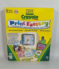 IBM Crayola Print Factory All In One Art & Print Studio CD-ROM In Box Used picture