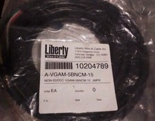 New Liberty VGA Male to 5 BNC Male 15’ Cable – Factory Sealed with... picture
