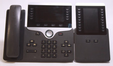 Cisco CP-8851-K9 IP Phone & CP-BEKEM Expansion W/Handset and Stand READ UNTESTED picture