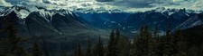 Landscape forest mountains panorama banff national park Custom Gaming Mat Desk picture