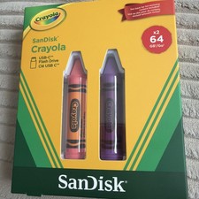 SanDisk Crayola USB-C Flash Drive Set - 128GB Total (2x 64GB) picture
